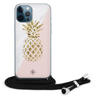Casimoda iPhone 12 Pro Max hoesje met koord - Ananas