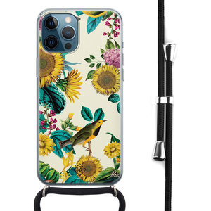 Casimoda iPhone 12 Pro Max hoesje met koord - Sunflowers
