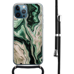 Casimoda iPhone 12 Pro Max hoesje met koord - Green waves