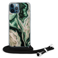 Casimoda iPhone 12 Pro Max hoesje met koord - Green waves