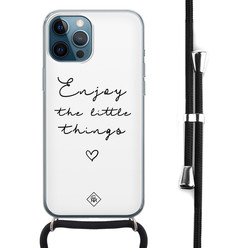 Casimoda iPhone 12 Pro Max hoesje met koord - Enjoy life