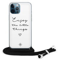 Casimoda iPhone 12 Pro Max hoesje met koord - Enjoy life