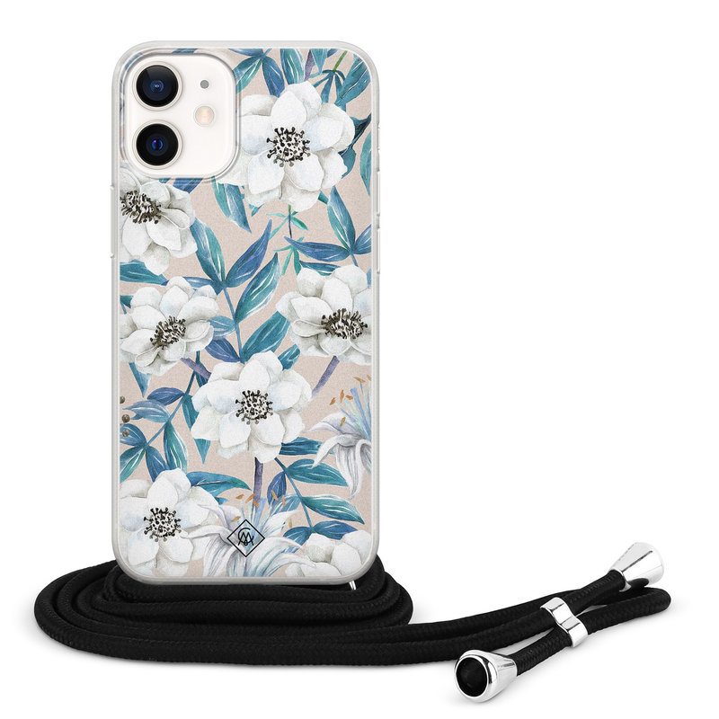 Casimoda iPhone 12 mini hoesje met koord - Touch of flowers