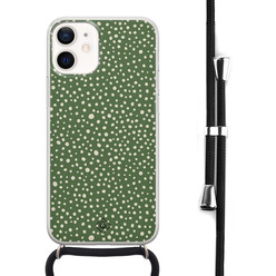 Casimoda iPhone 12 mini hoesje met koord - Green dots