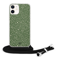 Casimoda iPhone 12 mini hoesje met koord - Green dots