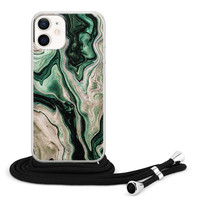 Casimoda iPhone 12 mini hoesje met koord - Green waves