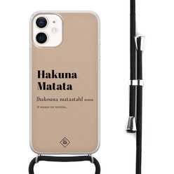 Casimoda iPhone 12 mini hoesje met koord - Hakuna matata