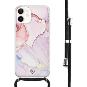 Casimoda iPhone 12 mini hoesje met koord - Purple sky