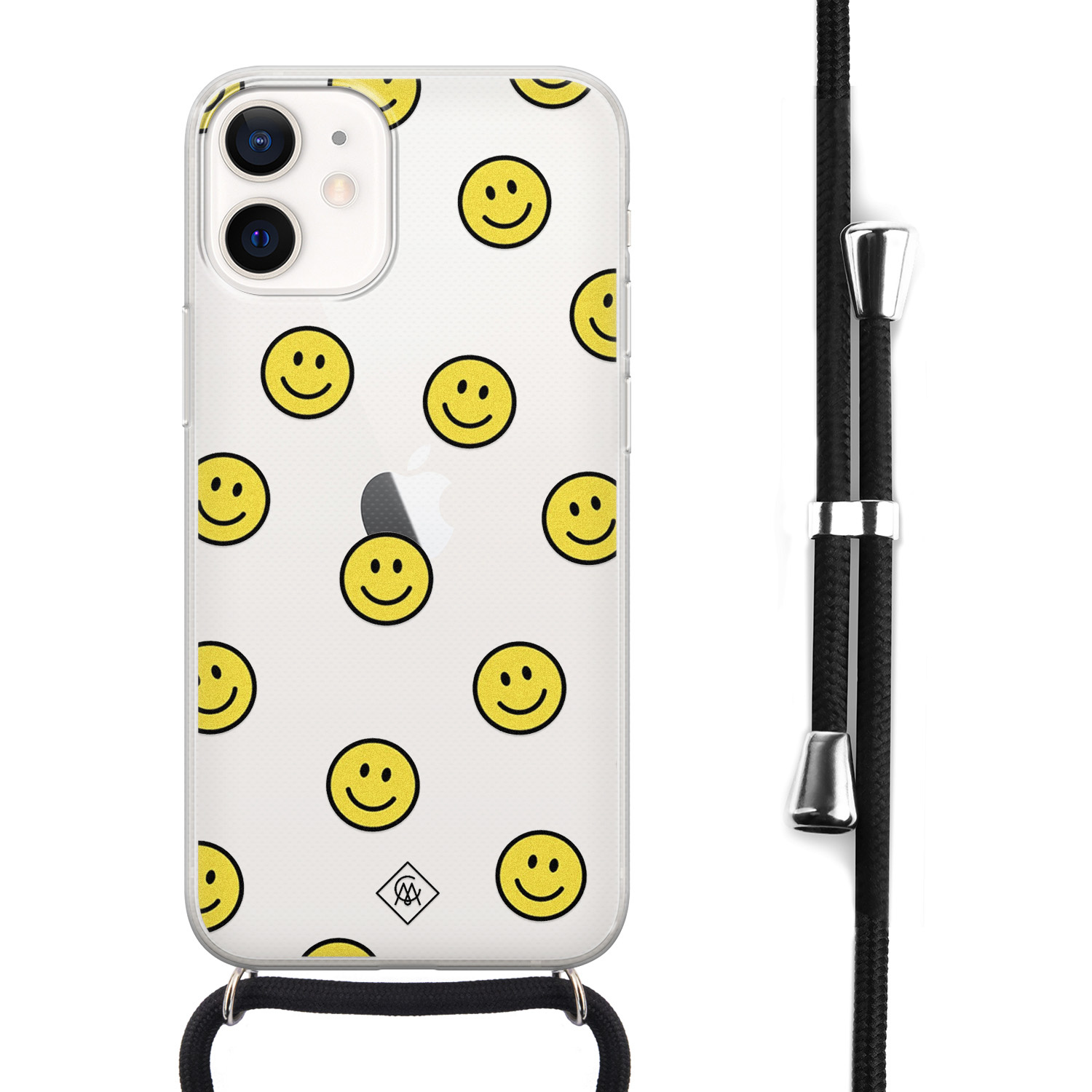 iPhone 12 mini hoesje met koord - Smileys
