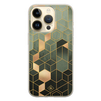 Casimoda iPhone 14 Pro siliconen hoesje - Kubus groen