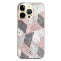 Casimoda iPhone 14 Pro siliconen hoesje - Stone grid