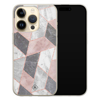 Casimoda iPhone 14 Pro siliconen hoesje - Stone grid