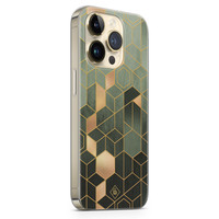 Casimoda iPhone 14 Pro siliconen hoesje - Kubus groen