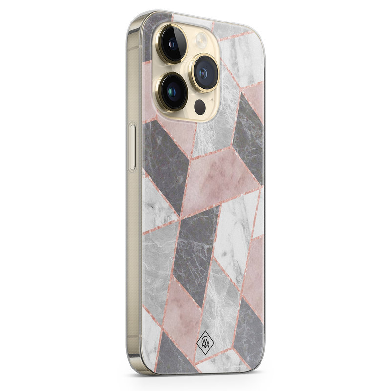 Casimoda iPhone 14 Pro siliconen hoesje - Stone grid