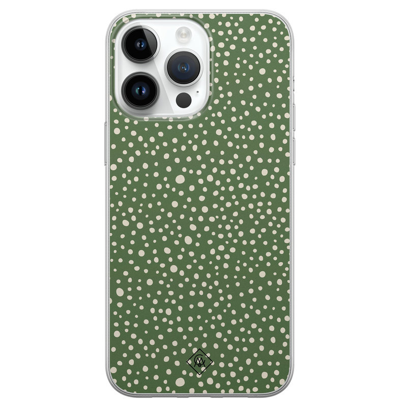 Casimoda iPhone 14 Pro Max siliconen hoesje - Green dots