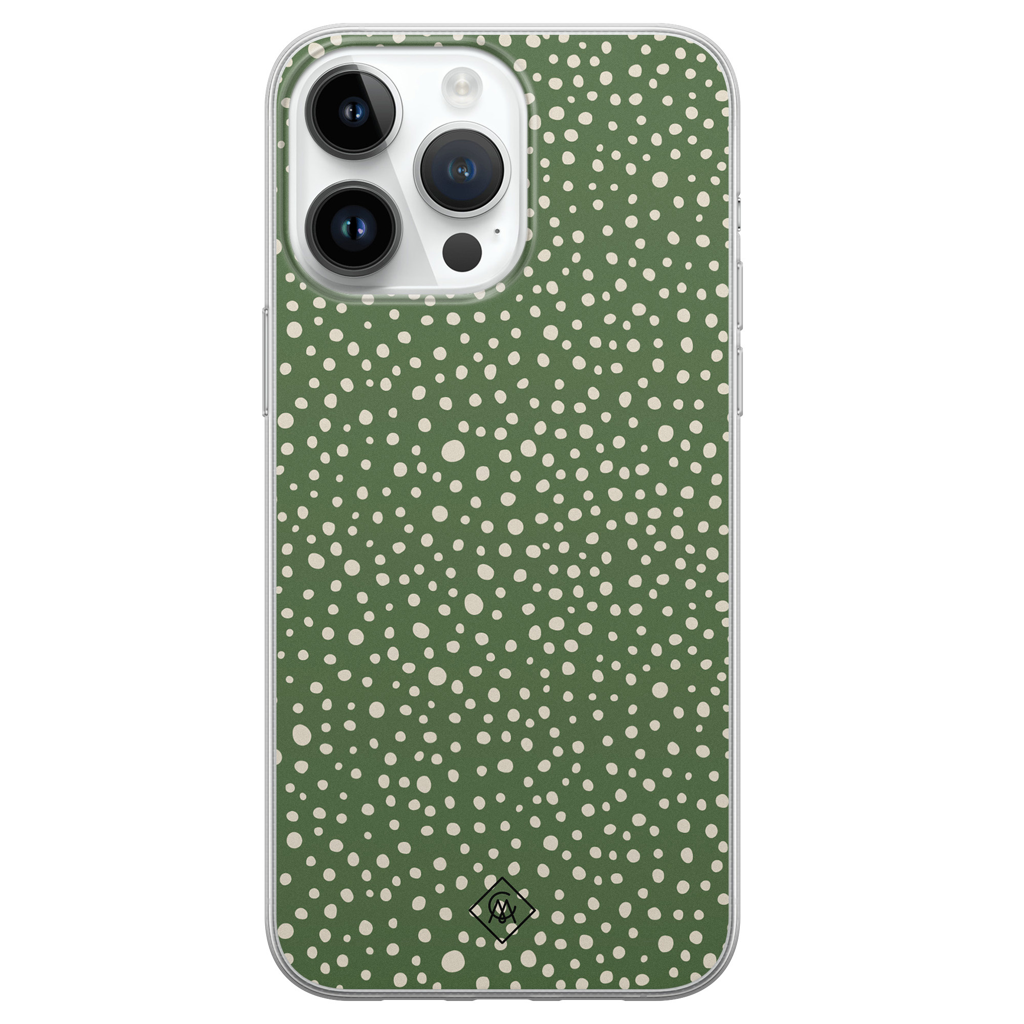iPhone 14 Pro Max siliconen hoesje - Green dots