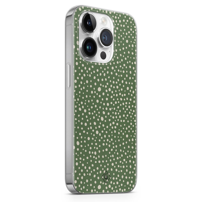 Casimoda iPhone 14 Pro Max siliconen hoesje - Green dots