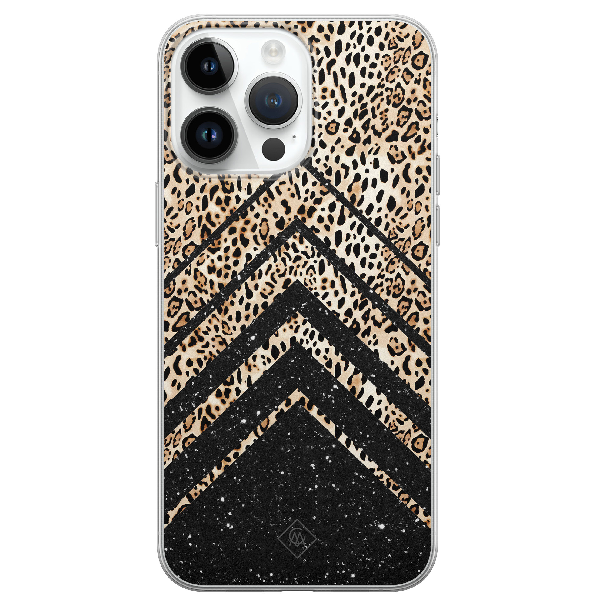 iPhone 14 Pro Max siliconen hoesje Chevron luipaard