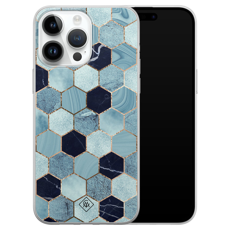 Casimoda iPhone 14 Pro Max siliconen hoesje - Blue cubes