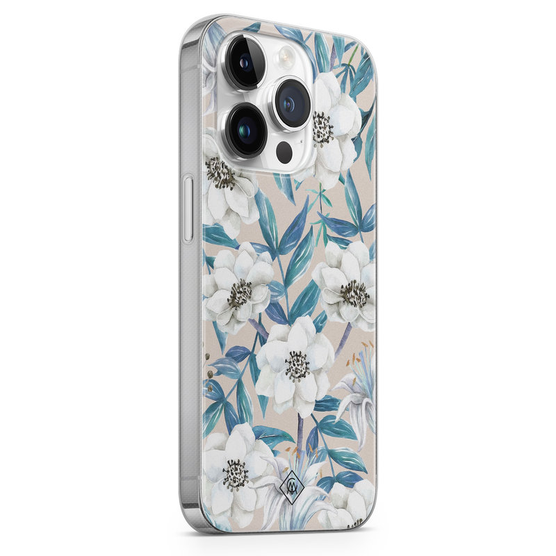 Casimoda iPhone 14 Pro Max siliconen hoesje - Touch of flowers