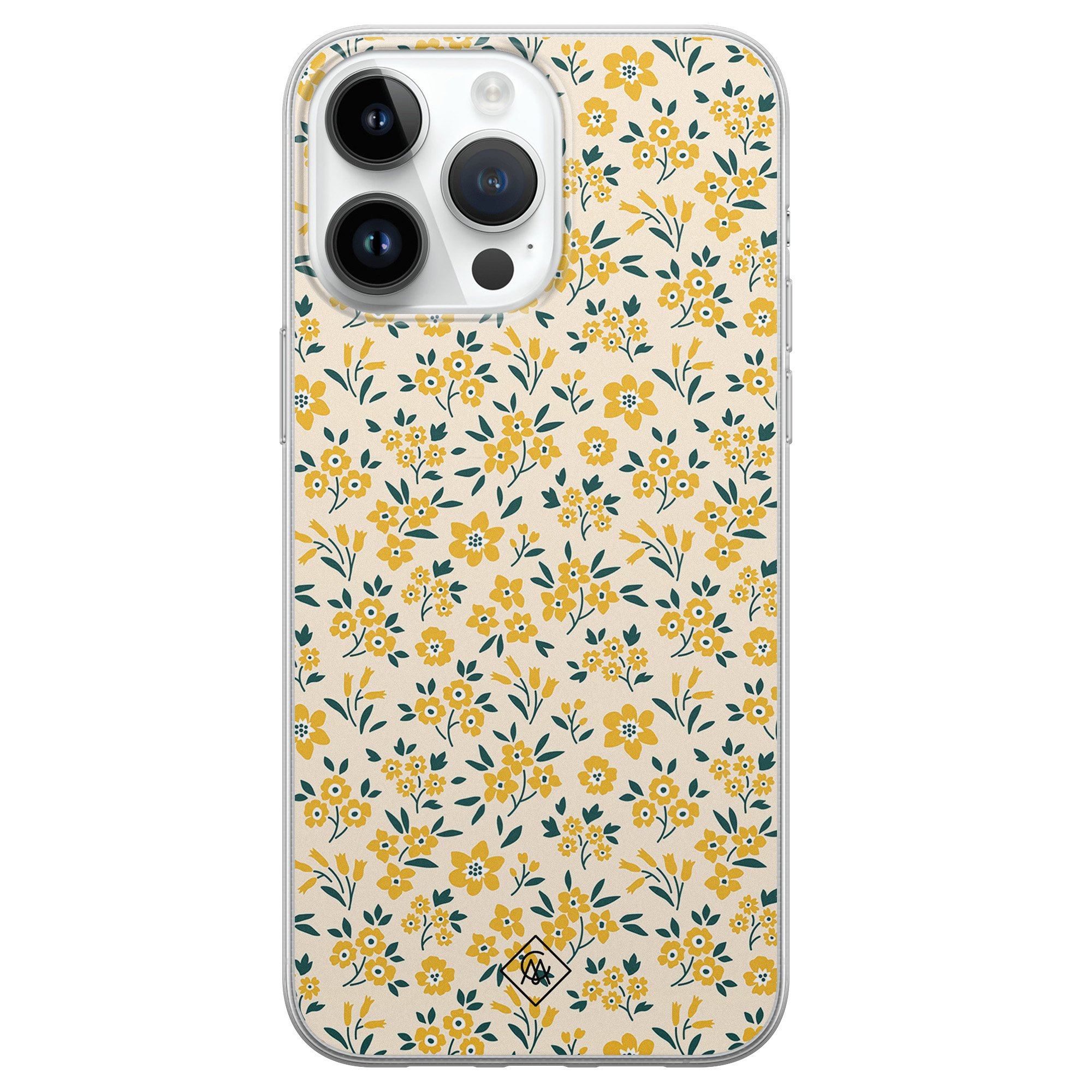 iPhone 14 Pro Max siliconen hoesje - Yellow garden