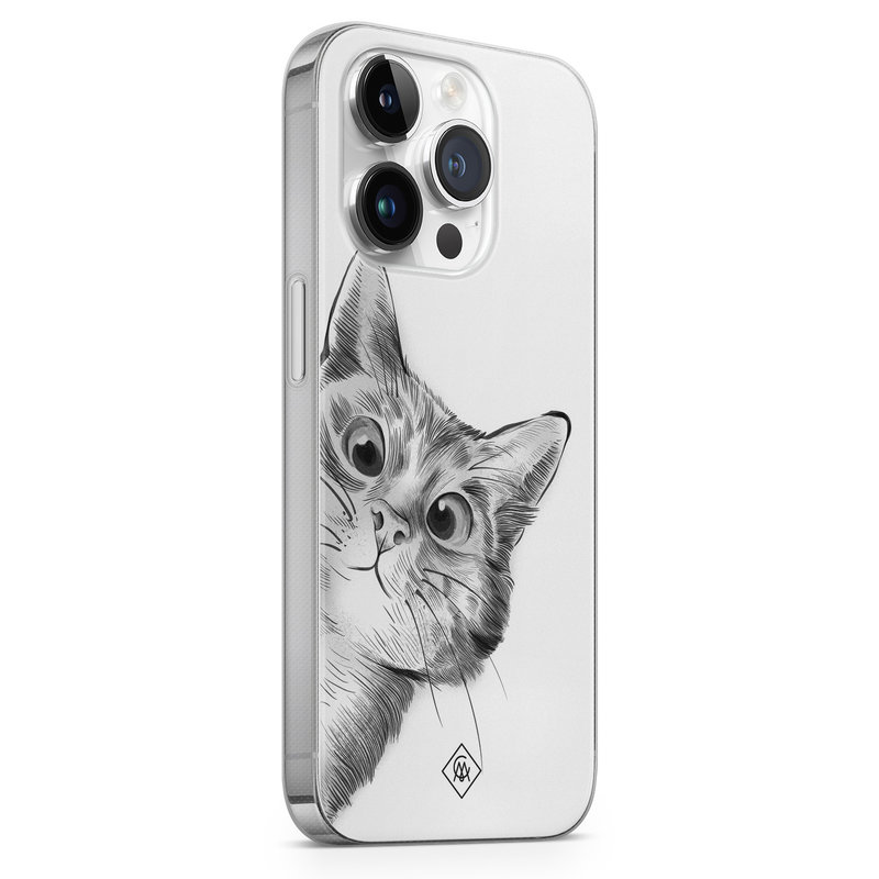 Casimoda iPhone 14 Pro Max siliconen hoesje - Kat kiekeboe