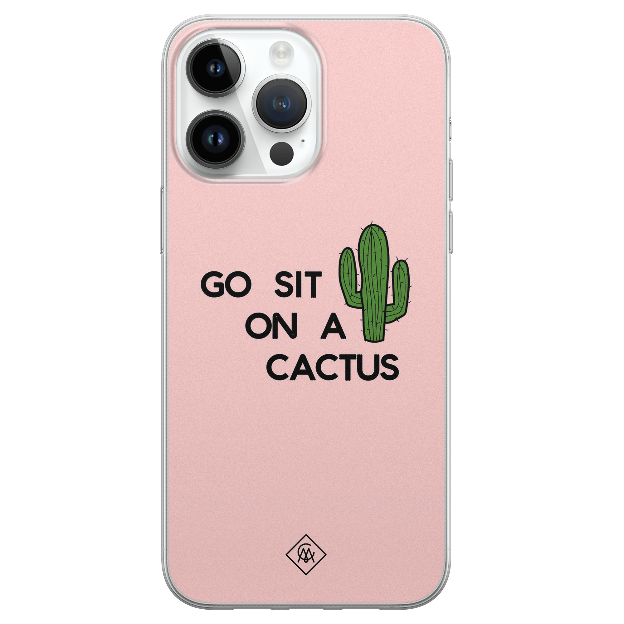 iPhone 14 Pro Max siliconen hoesje - Go sit on a cactus