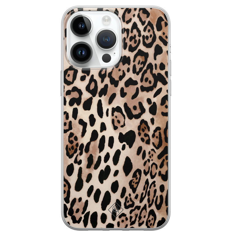 Casimoda iPhone 14 Pro Max siliconen hoesje - Golden wildcat