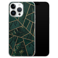 Casimoda iPhone 14 Pro Max siliconen hoesje - Abstract groen