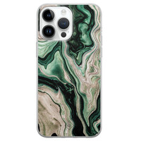 Casimoda iPhone 14 Pro Max siliconen hoesje - Green waves