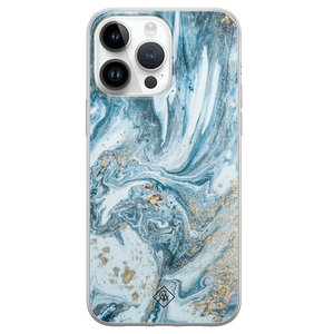 Casimoda iPhone 14 Pro Max siliconen hoesje - Marble sea