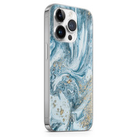 Casimoda iPhone 14 Pro Max siliconen hoesje - Marble sea