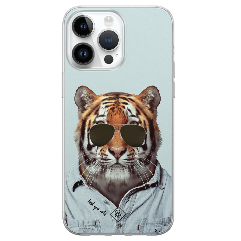 Casimoda iPhone 14 Pro Max siliconen hoesje - Tijger wild