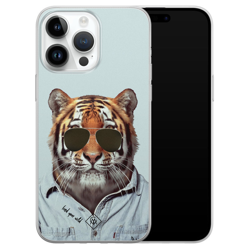 Casimoda iPhone 14 Pro Max siliconen hoesje - Tijger wild