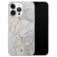 Casimoda iPhone 14 Pro Max siliconen hoesje - Marmer grijs
