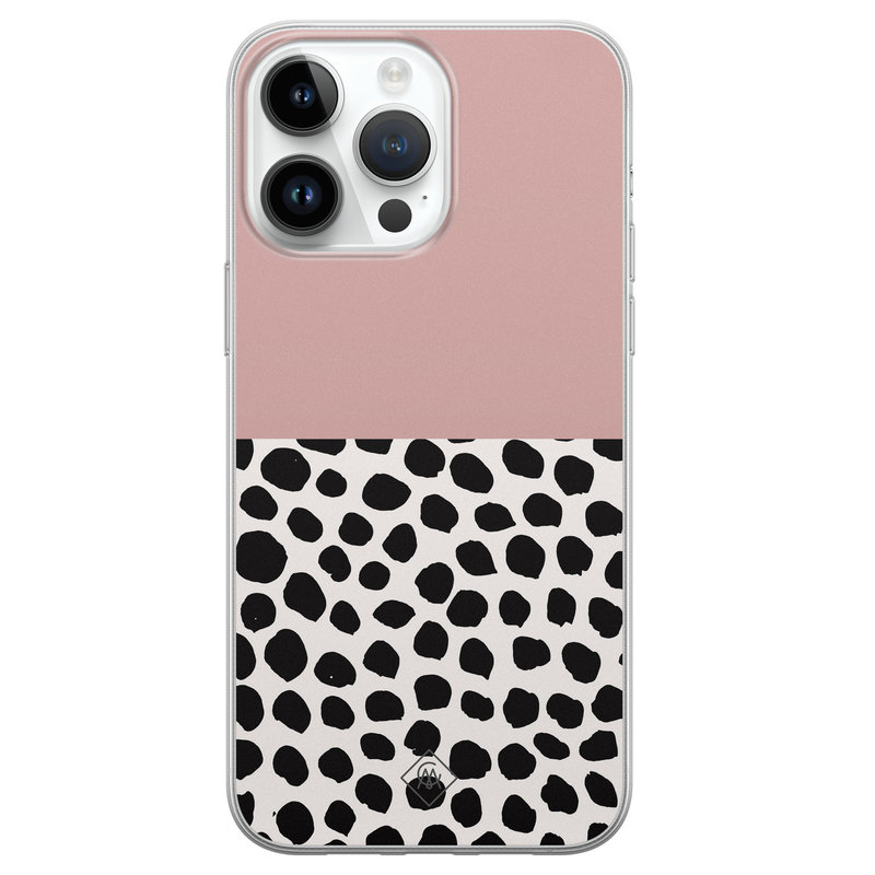 Casimoda iPhone 14 Pro Max siliconen hoesje - Pink dots