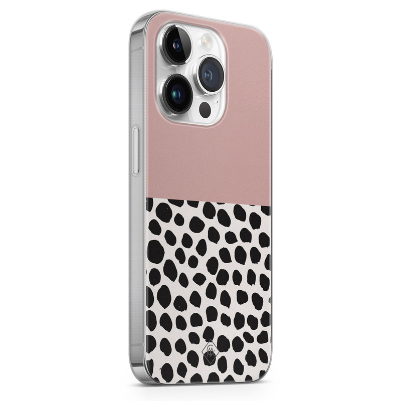 Casimoda iPhone 14 Pro Max siliconen hoesje - Pink dots