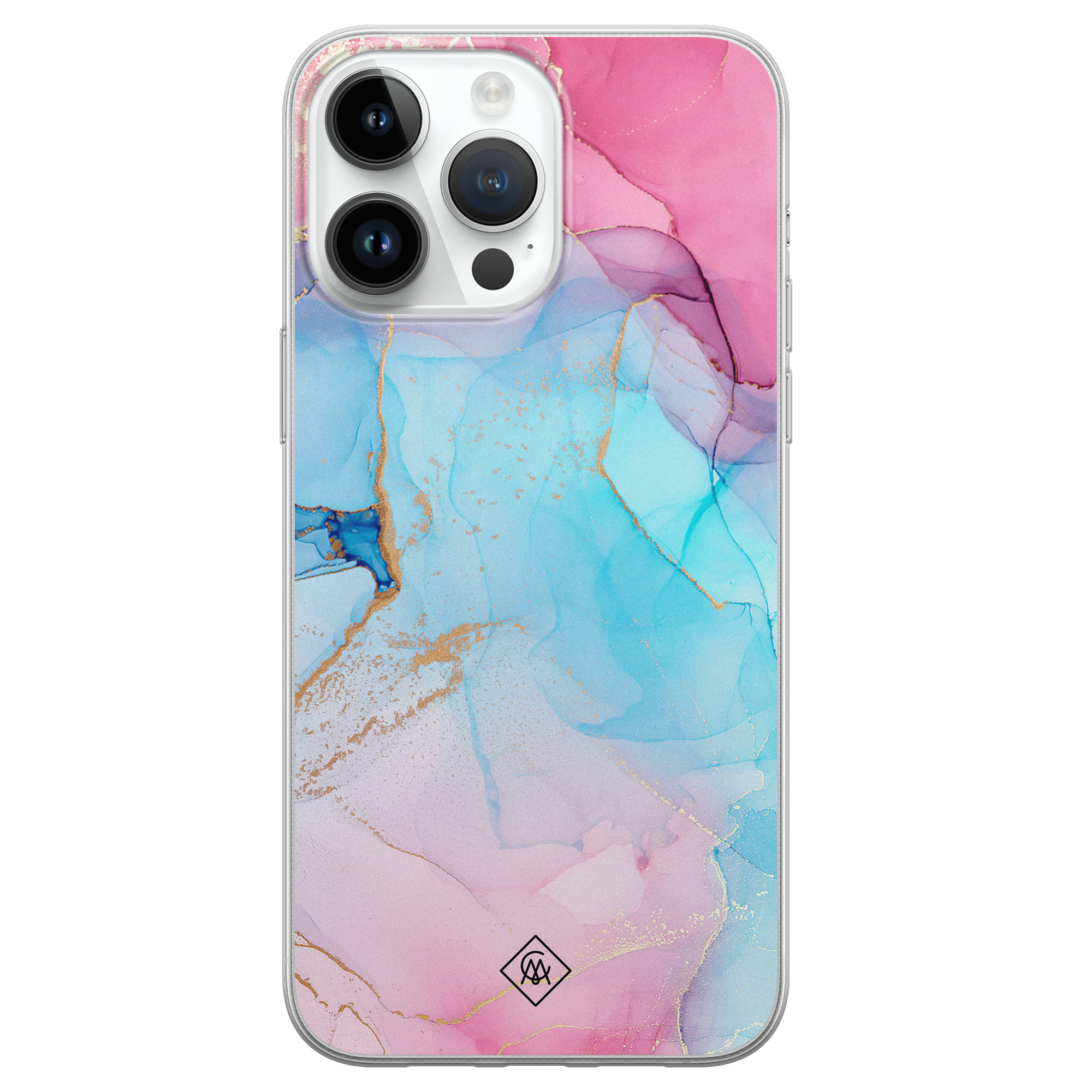 iPhone 14 Pro Max siliconen hoesje - Marble colorbomb