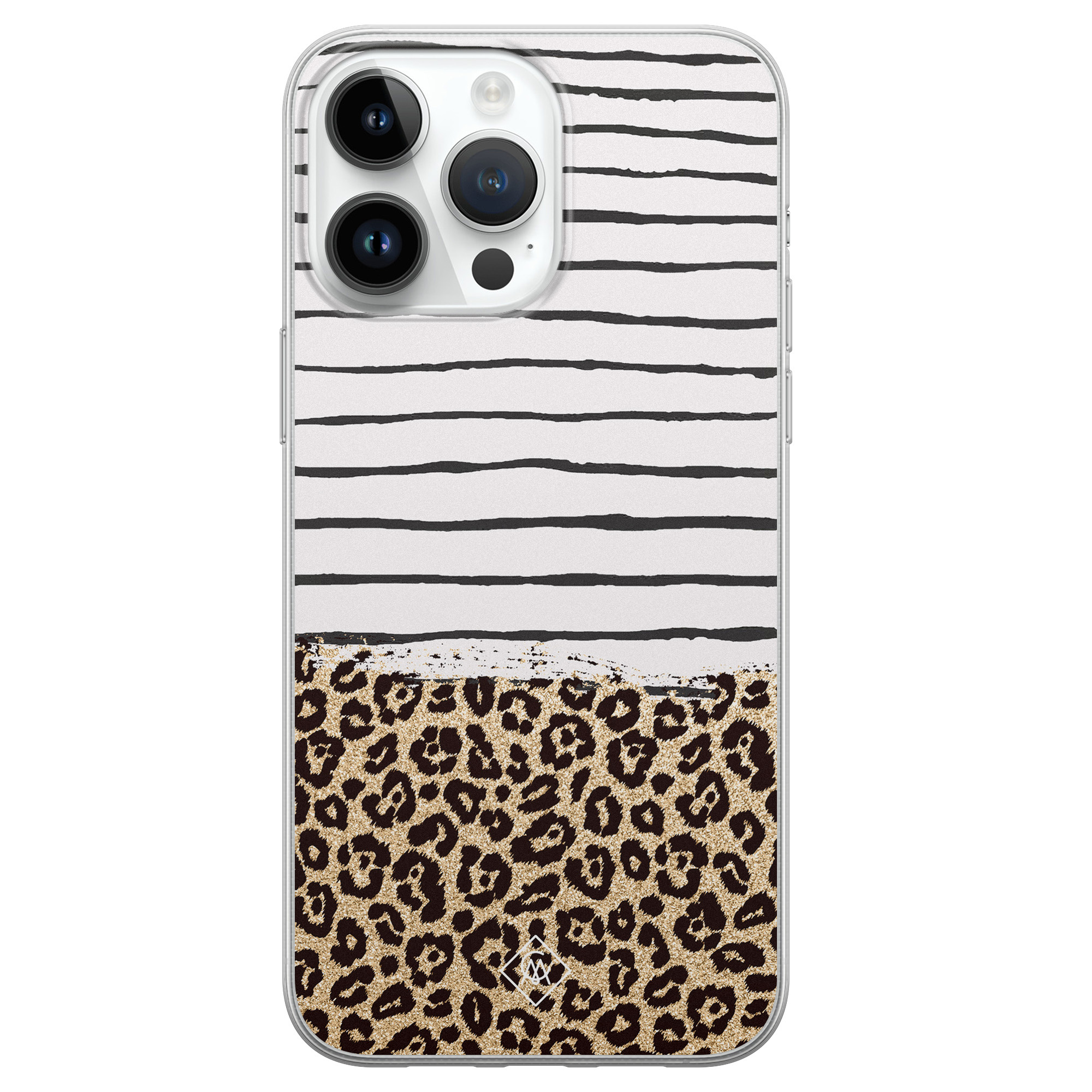 iPhone 14 Pro Max siliconen hoesje Leopard lines