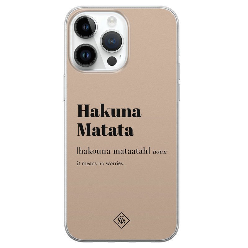 Casimoda iPhone 14 Pro Max siliconen hoesje - Hakuna matata