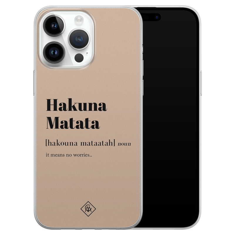 Casimoda iPhone 14 Pro Max siliconen hoesje - Hakuna matata