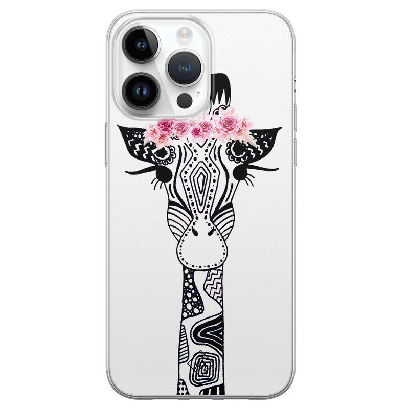 Casimoda iPhone 14 Pro Max siliconen hoesje - Giraffe