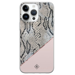 Casimoda iPhone 14 Pro Max siliconen hoesje - Snake print