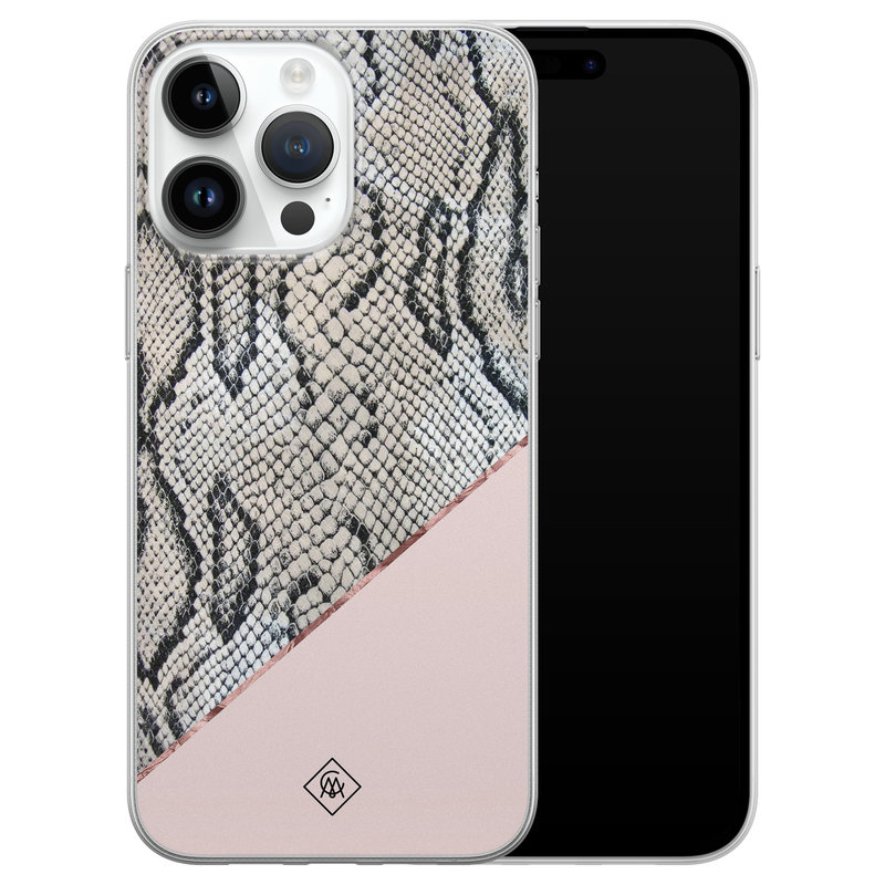 Casimoda iPhone 14 Pro Max siliconen hoesje - Snake print