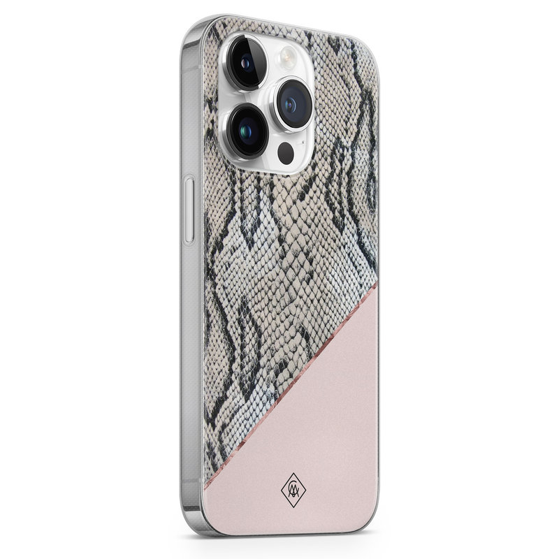 Casimoda iPhone 14 Pro Max siliconen hoesje - Snake print