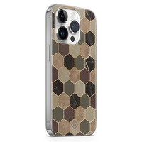 Casimoda iPhone 14 Pro Max siliconen hoesje - Kubus groen bruin
