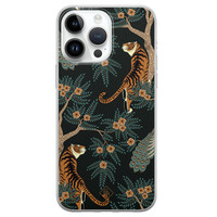 Casimoda iPhone 14 Pro Max siliconen hoesje - Tijger jungle