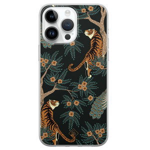 Casimoda iPhone 14 Pro Max siliconen hoesje - Tijger jungle