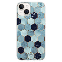 Casimoda iPhone 14 siliconen hoesje - Blue cubes