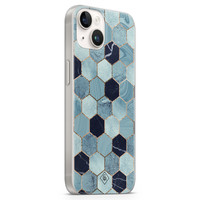 Casimoda iPhone 14 siliconen hoesje - Blue cubes